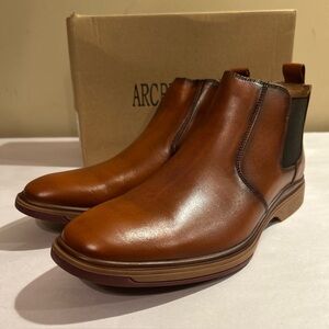 Arcbrothers Men’s Size 9.5 Oxfords Leather Slip On Brown Boot ZC60318